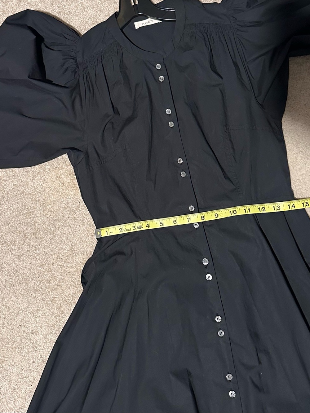 Doen Black Long Sleeve Button-Front Maxi Dress - Picture 8 of 9